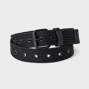 Boys' Webbed Belt with Grommets - Cat & Jack™ Black - 1 of 3
