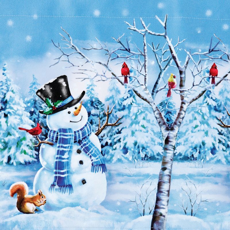 Collections Etc Winter Wonderland Snowman Printed Window Valance, 3 of 4