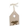 Transpac Wood 5.75 in. Brown Christmas Glitter Manger Ornament - 2 of 4