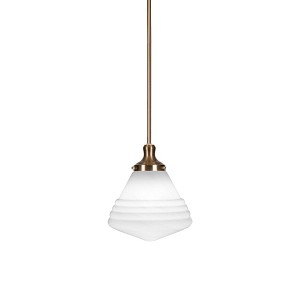 Toltec Lighting Juno 1 - Light Pendant in  New Aged Brass with 10" White Marble Shade - 1 of 1