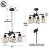LNC Kennild 4-Lights 20" Farmhouse Sputnik Pendant  Lights, Matte Black and Brown Wood Tone - 3 of 4