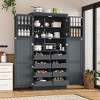 JUJABU 70.9" Freestanding Kitchen Pantry Cabinet with 4 Doors, 8 Pull-Out Trays & Adjustable Shelves - 3 of 4