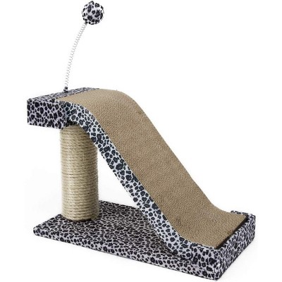 Penn-Plax Cat Scratching Post and Pad with Toy Fun Leopard Print