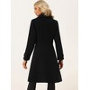 Allegra K Women's Winter Vintage Collared A-Line Double Breasted Long Swing Overcoat - 4 of 4