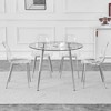 Nicbex Dining Table Set for 4 Kitchen Table Modern Luxurious Round Tempered Glass Dining Table Set with 4 Dining Chair - 3 of 4
