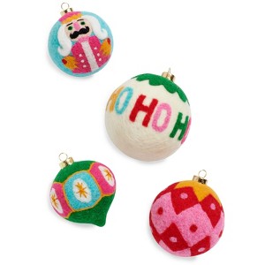 Shiraleah "Ho Ho Ho" Assorted Set Of 4 Felt Christmas Ornaments - 1 of 4