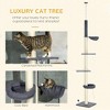 Floor To Ceiling Cat Tree, 5-Tier Cat Climbing Tower, 95''-106'' Height Adjustable with Carpeted Platforms, Cozy Bed, Hammock, Scratching Post - 4 of 4