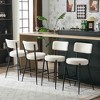 Resenkos Counter Bar Stools, Counter Stool,Set of 2 Modern Bar Stools with Black Metal Base for Kitchen, Dining and Living Room,Beige - 3 of 4