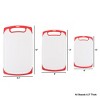 Cutting Boards - 3-Piece Plastic Chopping Board with Juice Groove - Dishwasher Safe Cooking or Food Prep Kitchen Essentials by Classic Cuisine (Red) - 4 of 4