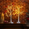2 Pcs 2 ft Lighted Birch Tree with 12 Cardinals for Christmas Decor Indoor LED Birch Tree Battery Powered - 4 of 4