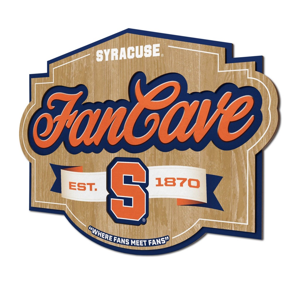 Photos - Coffee Table NCAA Syracuse Orange Fan Cave Sign - 3D Multi-Layered Wall Display, Offici