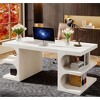 Gulches 62" Modern Executive Computer Desk with Storage Shelves, Home Office Workstation? - 2 of 4