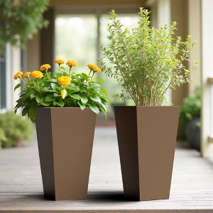 Wooakway Outdoor/Indoor/Decor Metal Planter Boxes Raised Garden Beds Planter Pots Cachepots Nursery Pots - 1 of 4