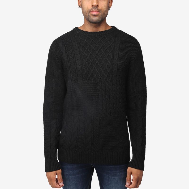X RAY Men's Crewneck Mixed Texture Sweater, 1 of 6