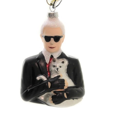 Holiday Ornament 4.25" Karl Lagerfeld Ornament Fashion Icon Designer  -  Tree Ornaments