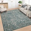 Washable Vintage Printed Rug Non Slip Low Pile Rug Soft Throw Floor Cover Foldable Indoor Carpet for Living Room Bedroom Playroom Nursery - 3 of 4