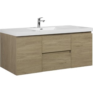Bencmate Bathroom Storage Cabinets, Modern Wall-Mounted Bathroom Storage Vanity Cabinet, Soft Close Drawers, Brown, 59.06"*19.69"*22.44" - 1 of 4
