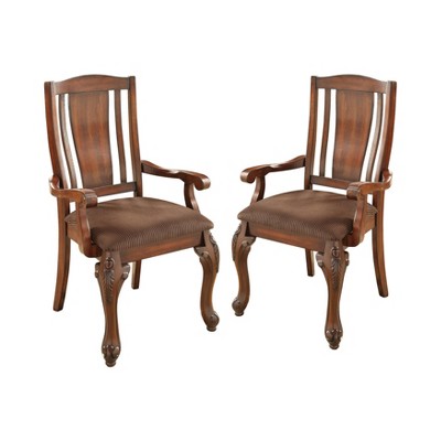 Set of 2 Narmada Padded Seat Armchairs Brown Cherry/Brown - HOMES: Inside + Out
