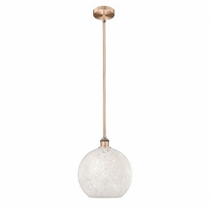 White Mouchette - 1 Light Stem Hung Pendant In Modern Style-13 Inches Tall and 12 Inches Wide - 1 of 1