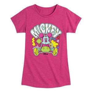 Girls' - Disney - Mickey Mouse Fitted Short Sleeve Graphic T-Shirt - 1 of 3