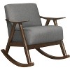 NicBex Accent Chair Rocking Chair Wood Frame Upholstered Modern Home Furniture Lounge Chair Reading Chair Comfy Chair for Living Room, Gray - 2 of 4