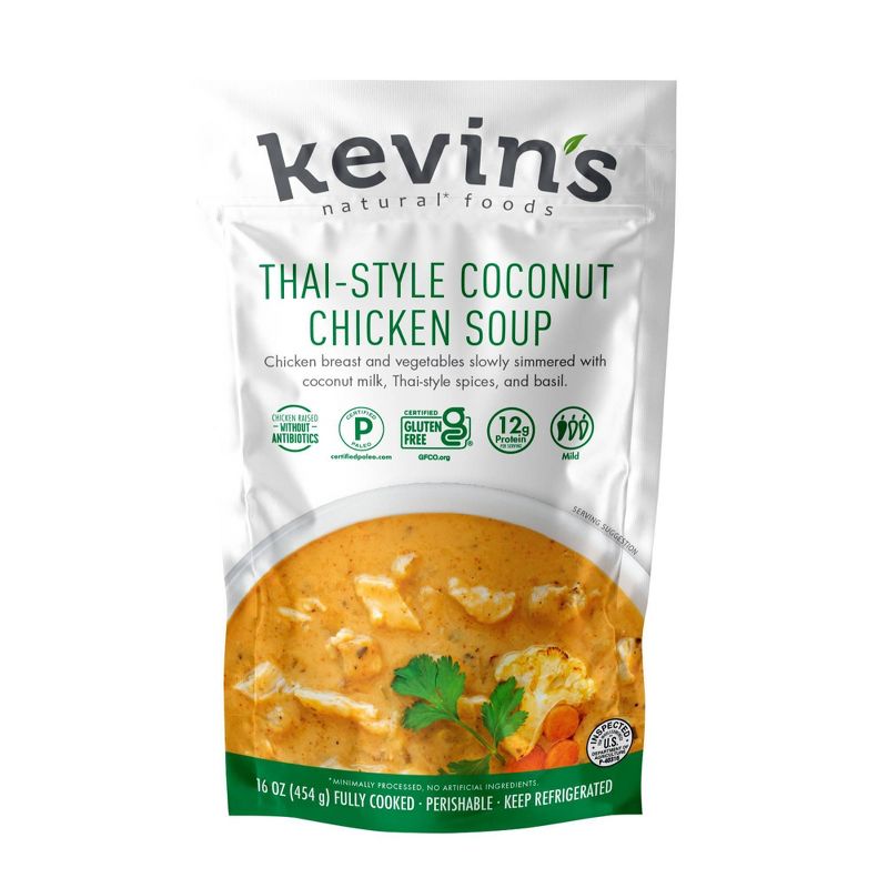 Kevin&#39;s Natural Foods Gluten Free Thai-Style Coconut Chicken Soup - 16oz, 1 of 2