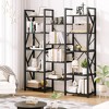 Triple Wide 5 Tier Book Shelf, Industrial Large Bookshelves and Bookcases with Metal Frame for Living Room, Bedroom, Home Office - 2 of 4