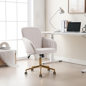 Modern Home Office Desk Chair, Armless Cross Legged Office Desk Chair, Fabric Padded Modern Swivel Height Adjustable for Home Office-The Pop Home - 1 of 4