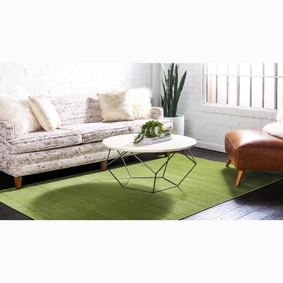 Green Rectangular Easy Care Synthetic Indoor Area Rug