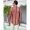 Clearlove Men's Striped Print Long Sleeve Shirt Casual Button Down Wrinkle Resistant Office Wear Comfortable Dress Shirt Brown S - 4 of 4