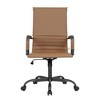 LeisureMod Harris Faux Leather Adjustable Swivel Office Conference Chair in Black Iron Frame - 2 of 4