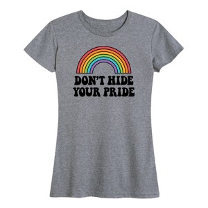 Women's - Instant Message - Dont Hide Your Pride Short Sleeve Graphic T-Shirt - 1 of 4