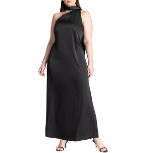ELOQUII Women's Plus Size Scarf Neck Maxi Dress - 1 of 4