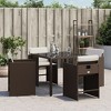 vidaXL Patio Chairs with Cushions 4 pcs Brown Poly Rattan - 3 of 4