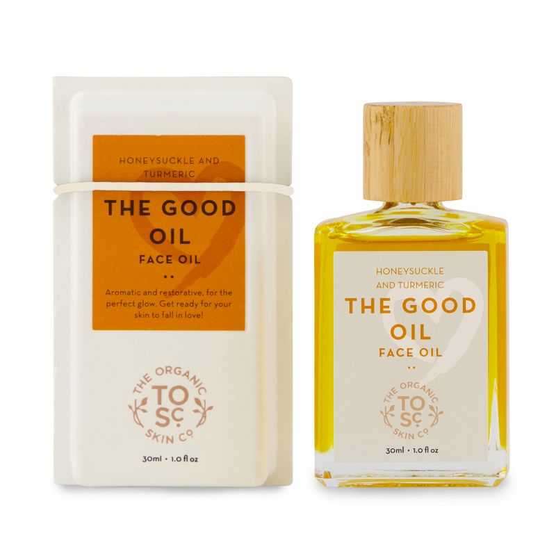 The Good Oil Honeysuckle and Turmeric Face Oil, Hydrating Face Oil, Glow Serum, The Organic Skin Co, 1 fl oz, 1 of 12