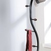 Roundhill Furniture Arles Metal Standing Coat Rack - Black and Walnut - 4 of 4