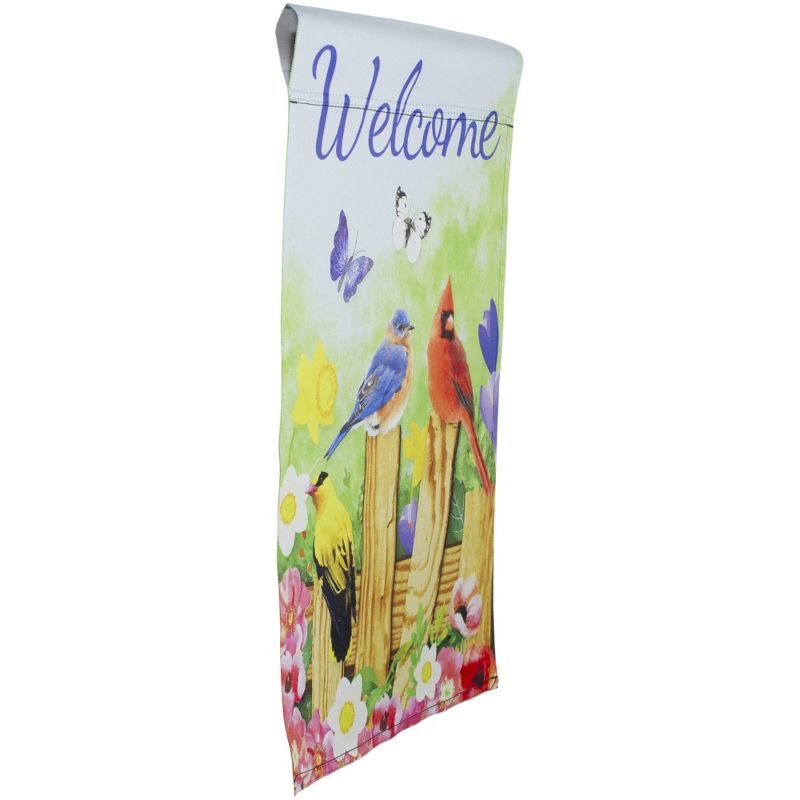 Northlight Welcome Birds on a Fence Outdoor Garden Flag 12.5" x 18", 4 of 5
