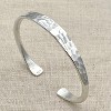 Hammered Sterling Silver Cuff Bracelet, Handmade Minimalist 1/4 Inch Wide 6.5 Inch Long, Solid Gift for Her - 4 of 4