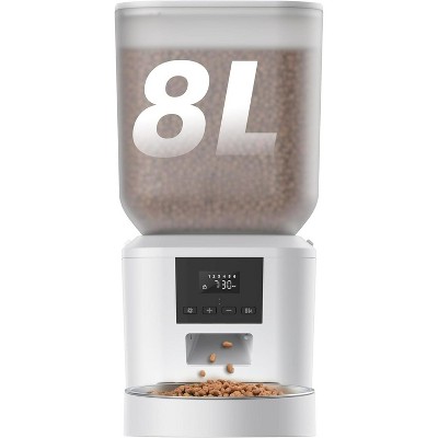 Automatic Dog Cat Feeder, Large Capacity Food Dispenser with Timer and LCD Screen