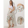 Allegra K Women's Floral Ruffle Skirt Wrap Tiered Asymmetrical Chiffon Skirts - 2 of 4