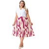 Agnes Orinda Women's Plus Size Pleated Print High Waisted Summer Trendy Business Casual A Line Skirts - 3 of 4