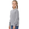 BLUEMING Girls Long Sleeve Cable Knit Sweater Crew Neck Pullover Sweaters Kids Casual Fall Jumper Tops for Autumn Adventures - 3 of 4