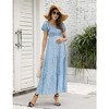 LXT-Women's Square Neck Ruffle Layered Smocked Maternity Dress - 4 of 4