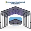 10x15 FT Metal Carport, Heavy Duty Carports Canopy with Galvanized Steel Frame & Roof, Outdoor Garage Car Port All-Weather, Outdoor Galvanized Shelter - 4 of 4