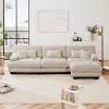 3-Seater Sectional Sofa with 1 Ottoman Deep Seat Sofa Couch Chenille Soft Comfy Upholstered Sofa for Living Room, Apartment-Tanpinhause - 2 of 4