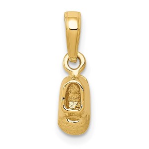 Black Bow Jewelry 14k Yellow Gold Textured Baby Shoe Pendant, 5 x 15mm - 1 of 4