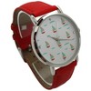 Olivia Pratt Faux Red Leather Sailing Boats Dial Women Watch - 3 of 4