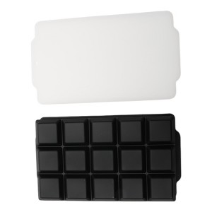 Unique Bargains 15-Cavity Square Ice Tray with Clear Lid Hand Wash Only Silicone 7.68"x4.33"x1.38" 1 Pc - 1 of 3