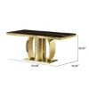 Modern Rectangular Dining Table with Black Tempered Glass Top, Gold Stainless Steel Frame for Dining Room or Kitchen-The Pop Home - 4 of 4