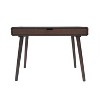 Walnut Color Study Table For Students Wooden Writing Desk With Drawers,Simple Home Office Desk,Computer Desk For Small Spaces-The Pop Home - 3 of 4